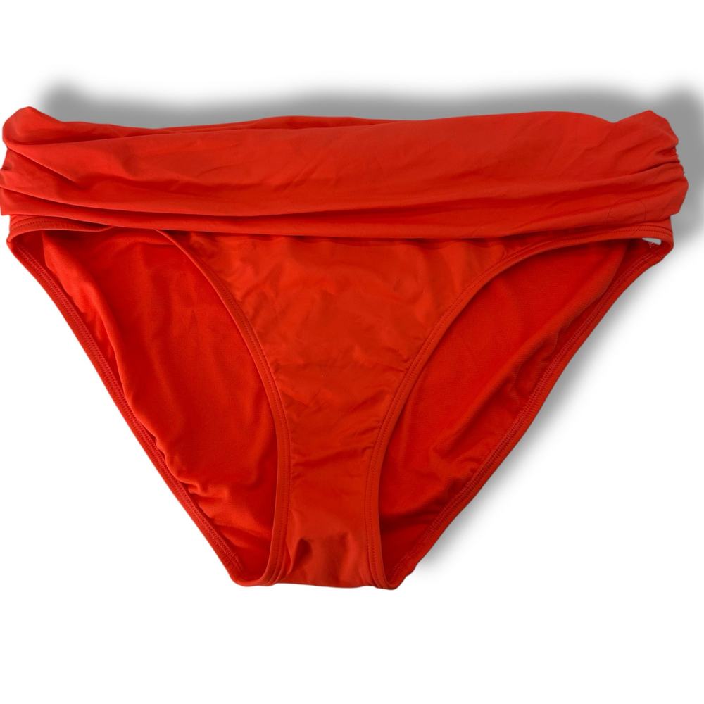Lauren Ralph Lauren Orange Ruched Fold over Waistband Size 16 Bikini Bottoms